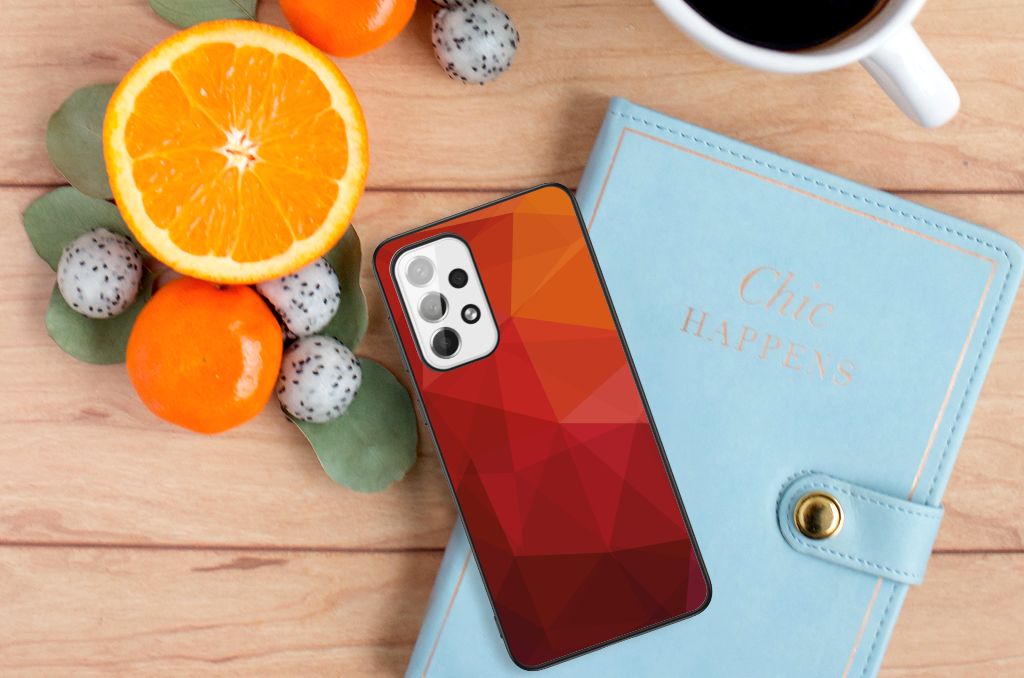 Backcover voor Samsung Galaxy A73 Polygon Red B2C Telecom