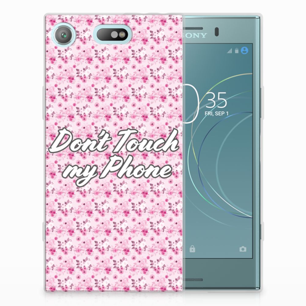 Sony Xperia XZ1 Compact Silicone-hoesje Flowers Pink DTMP