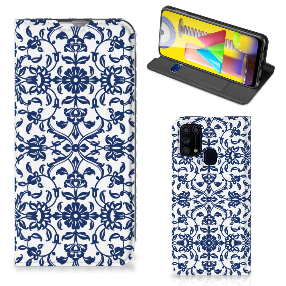 Samsung Galaxy M31 Smart Cover Flower Blue - B2C Telecom