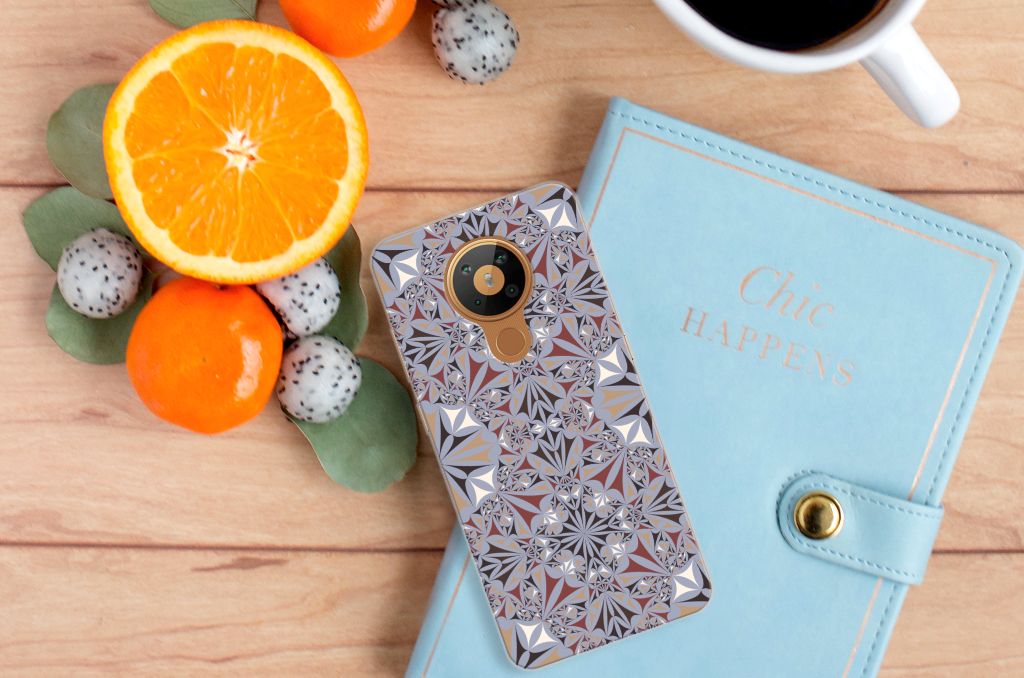 Nokia 5.3 TPU Siliconen Hoesje Flower Tiles B2C Telecom