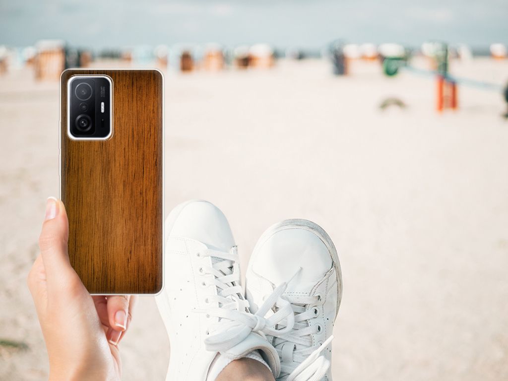 Xiaomi 11T | 11T Pro Bumper Hoesje Donker Hout