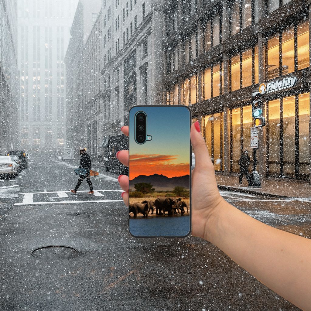 OnePlus Nord CE 5G Dierenprint Telefoonhoesje Olifanten B2C Telecom