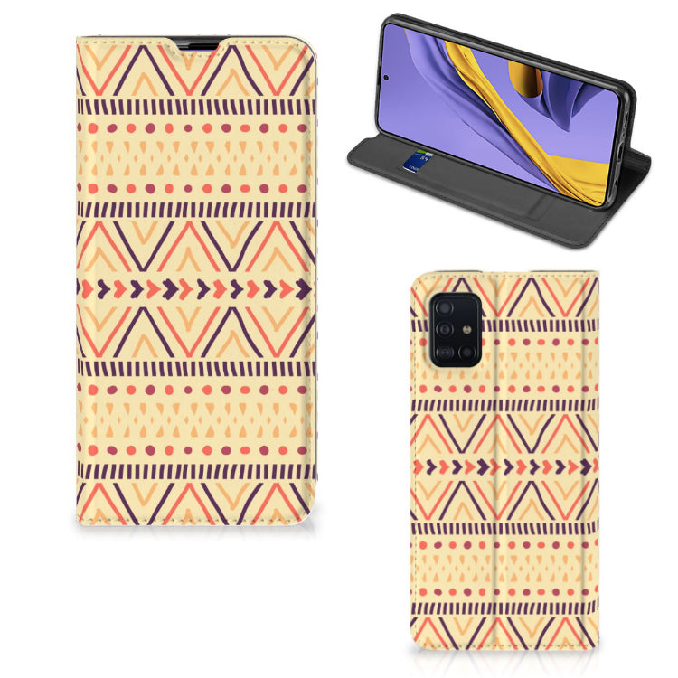 Samsung Galaxy A51 Hoesje met Magneet Aztec Yellow