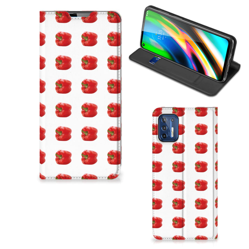 Motorola Moto G9 Plus Flip Style Cover Paprika Red