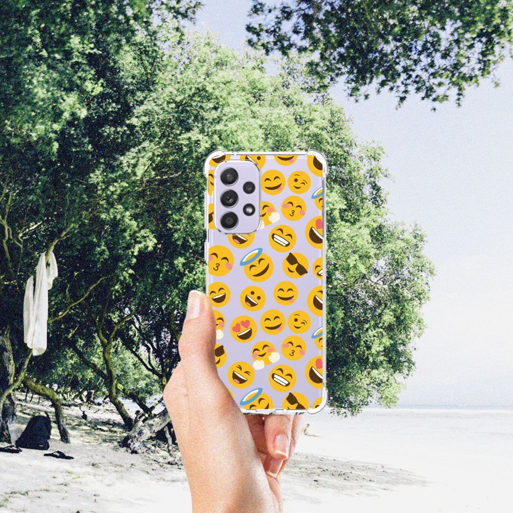 Samsung Galaxy A33 Doorzichtige Silicone Hoesje Emoji B2C Telecom