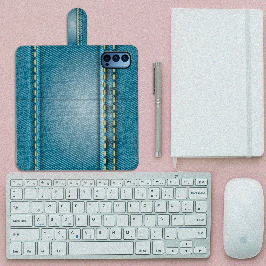 OPPO Reno 4 Pro 5G Wallet Case met Pasjes Jeans