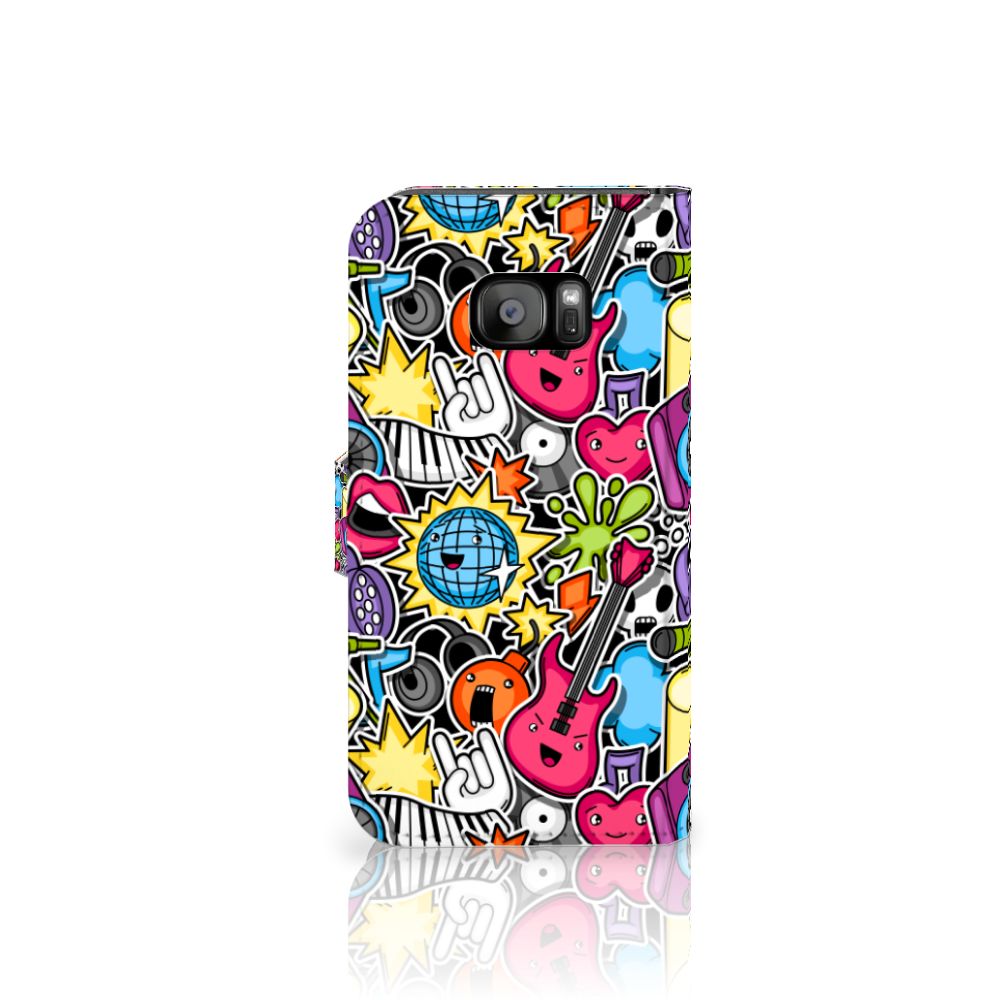 Samsung Galaxy S7 Edge Wallet Case met Pasjes Punk Rock