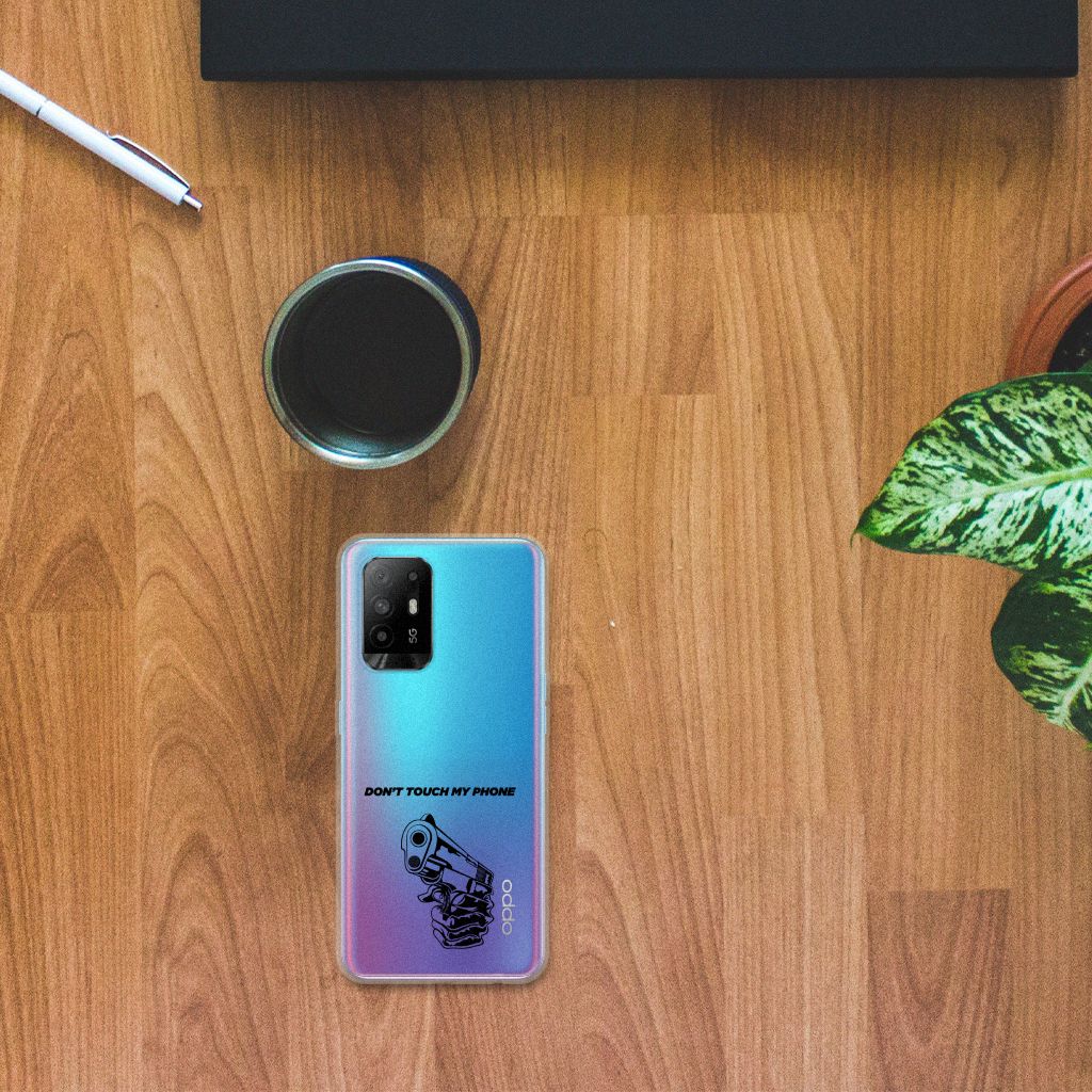 OPPO A94 5G | Reno5 Z Silicone-hoesje Gun Don't Touch My Phone B2C Telecom