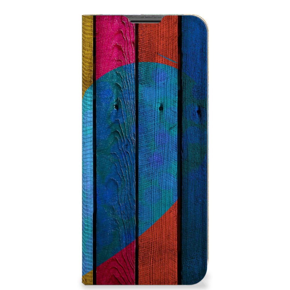 Nokia G50 Book Wallet Case Wood Heart - Cadeau voor je Vriend