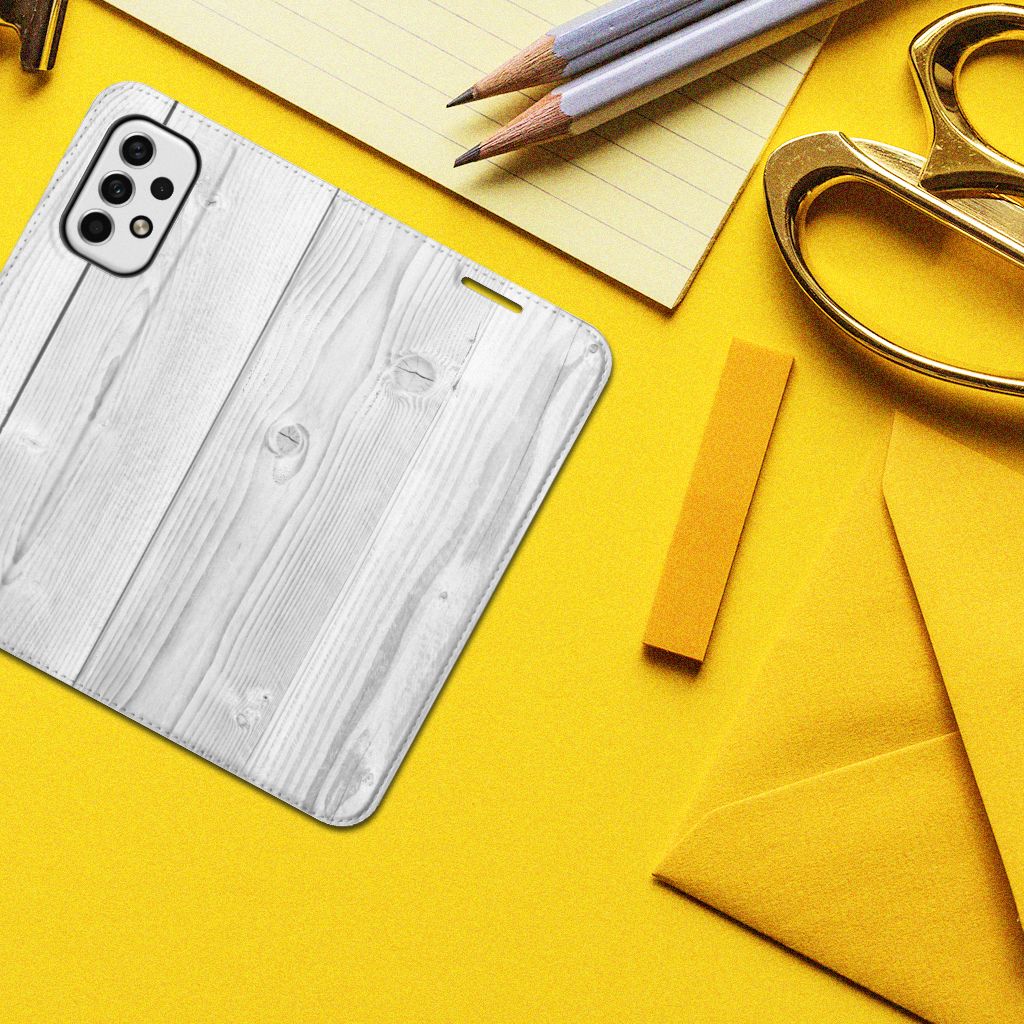 Samsung Galaxy A23 Book Wallet Case White Wood - B2C Telecom