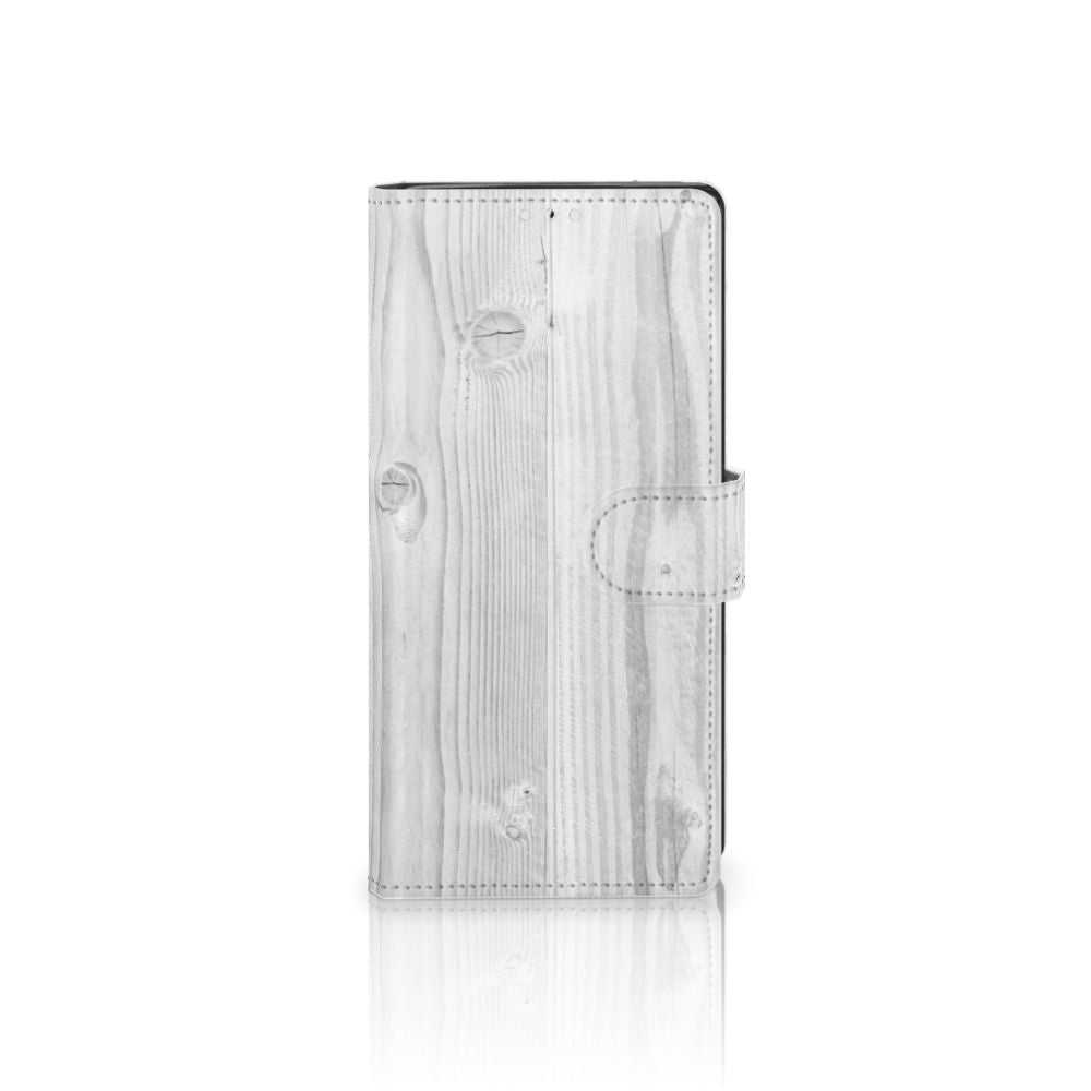 Samsung Galaxy Note 10 Book Style Case White Wood
