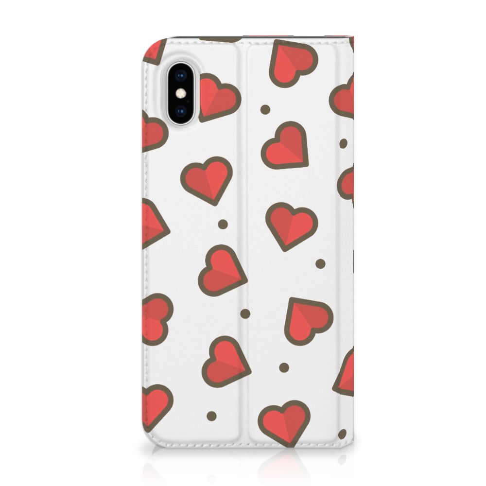 Apple iPhone Xs Max Hoesje met Magneet Hearts