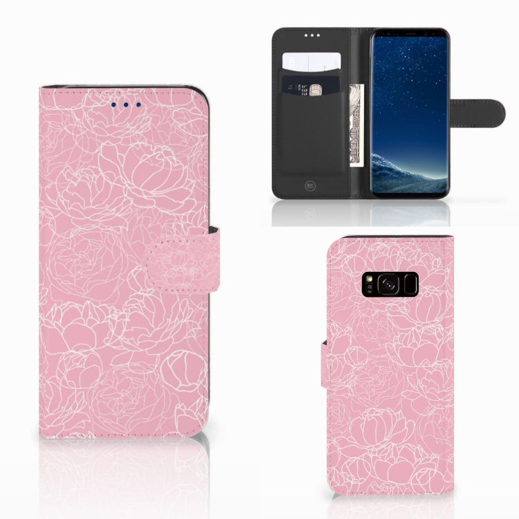 Samsung Galaxy S8 Hoesje White Flowers