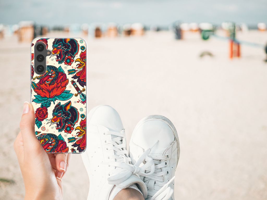 Siliconen Hoesje met foto voor Samsung Galaxy A34 Old Skool B2C Telecom