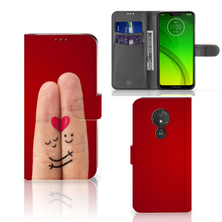 Motorola Moto G7 Power Wallet Case met Pasjes Liefde - Origineel Romantisch Cadeau