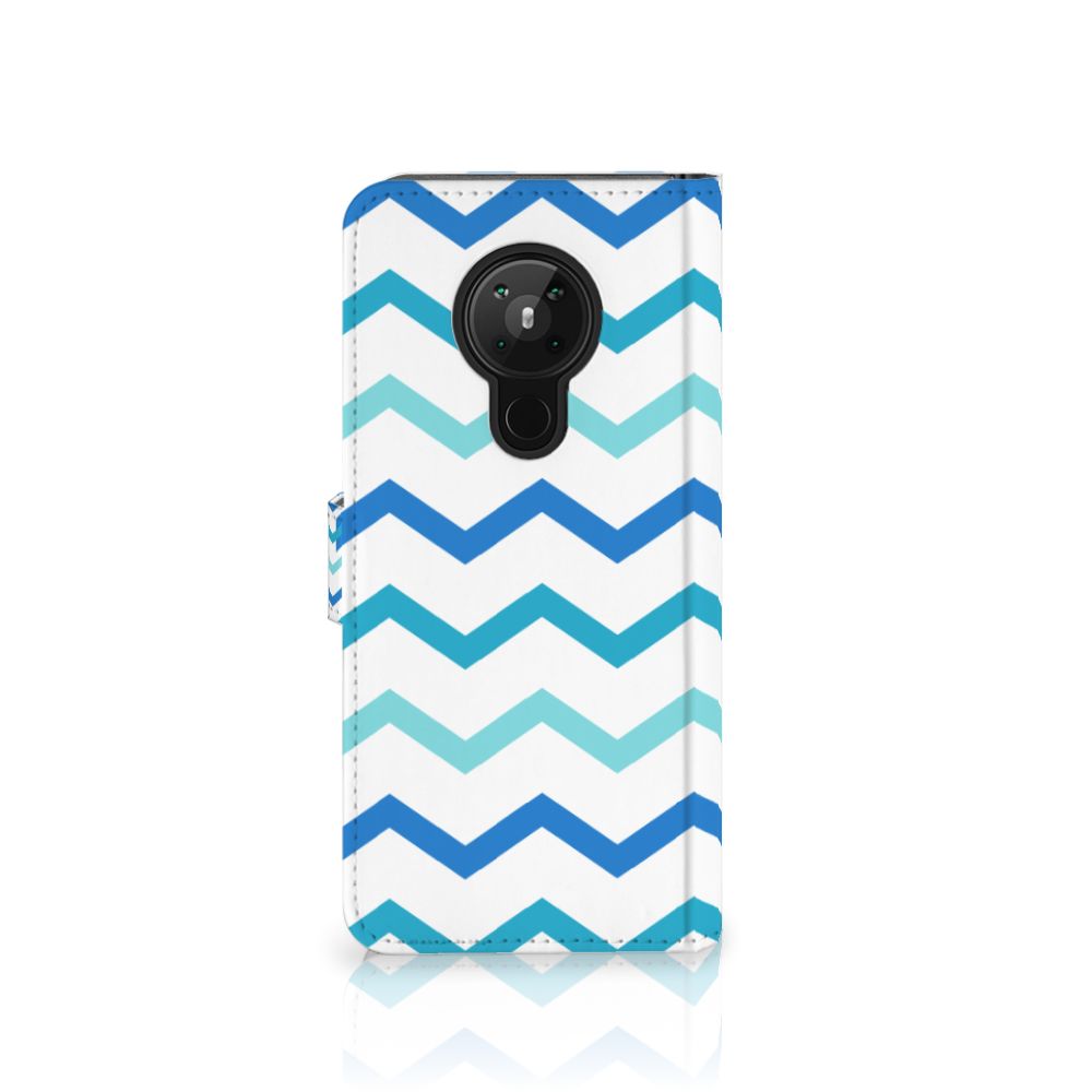 Nokia 5.3 Telefoon Hoesje Zigzag Blauw