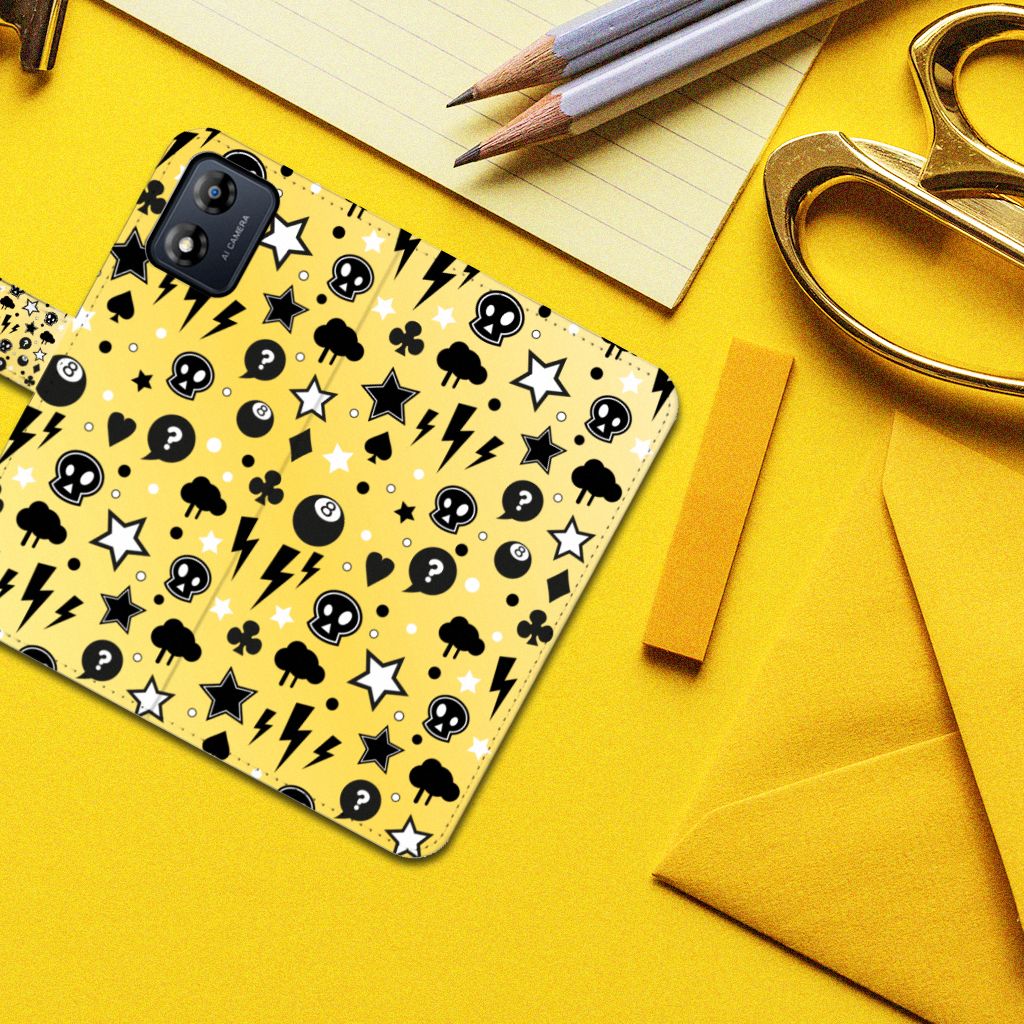Telefoonhoesje met Naam Motorola Moto E13 4G Punk Geel