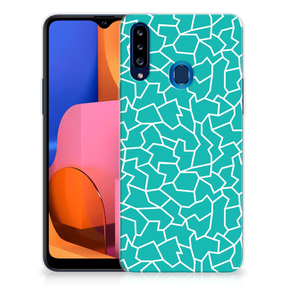 Samsung Galaxy A20s Hoesje maken Cracks Blue B2C Telecom