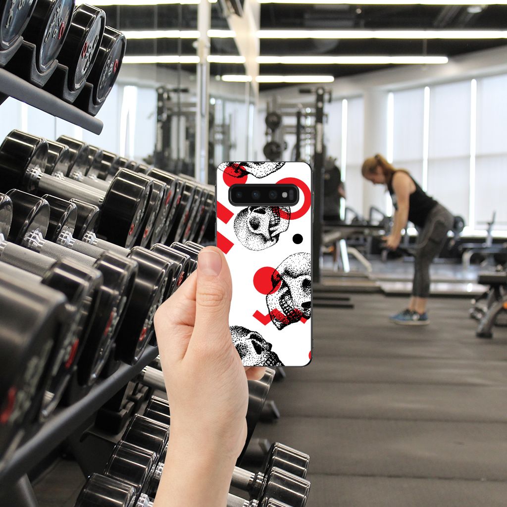 Mobiel Case Samsung Galaxy S10 Skull Red
