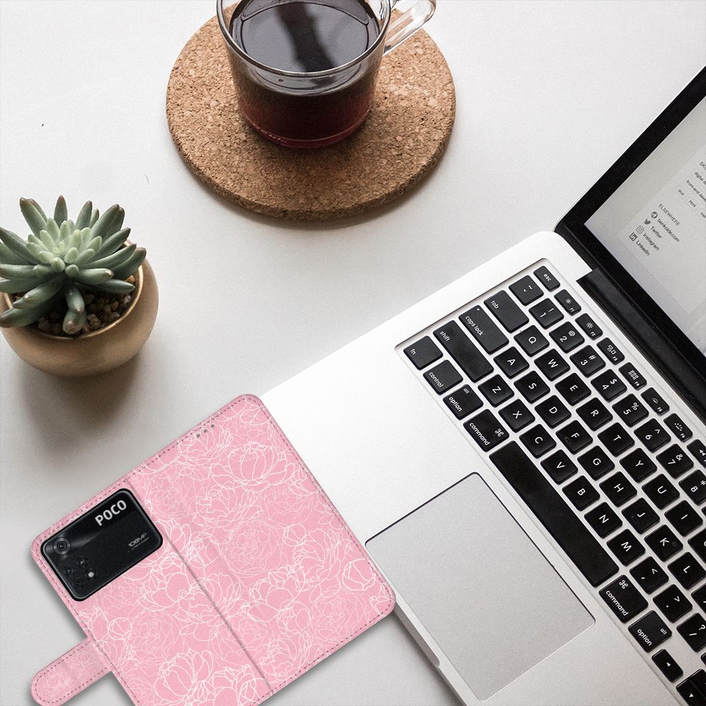 Xiaomi Poco X4 Pro 5G Hoesje White Flowers