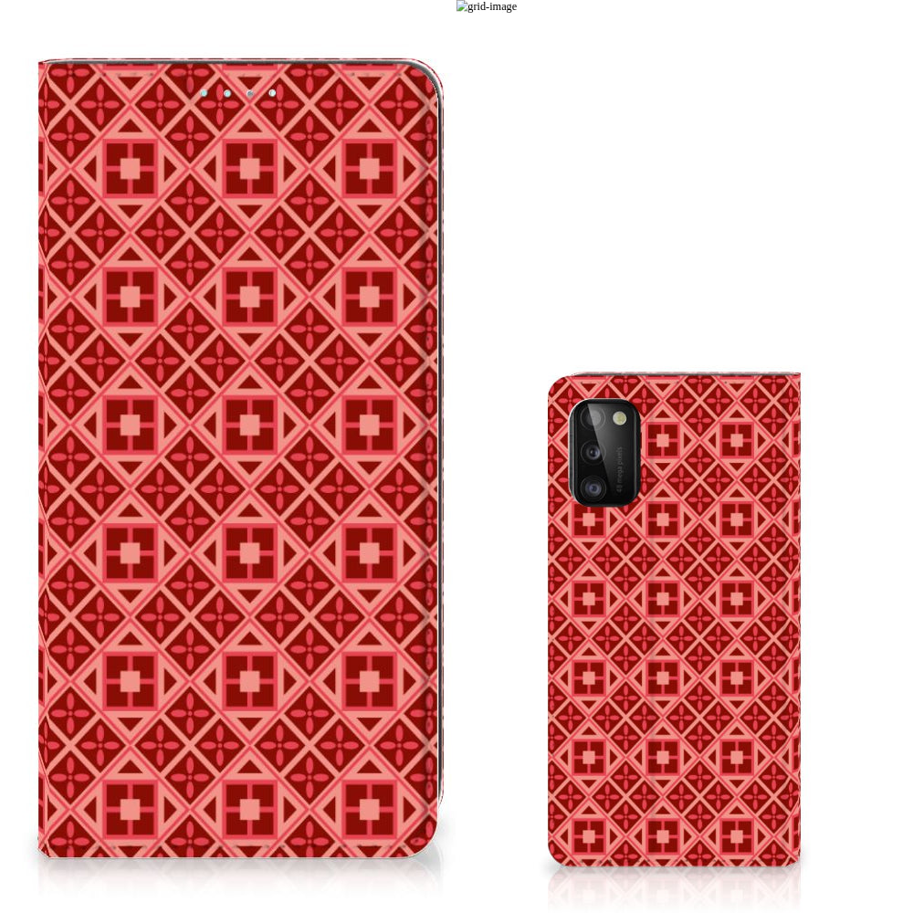 Samsung Galaxy A41 Hoesje met Magneet Batik Rood