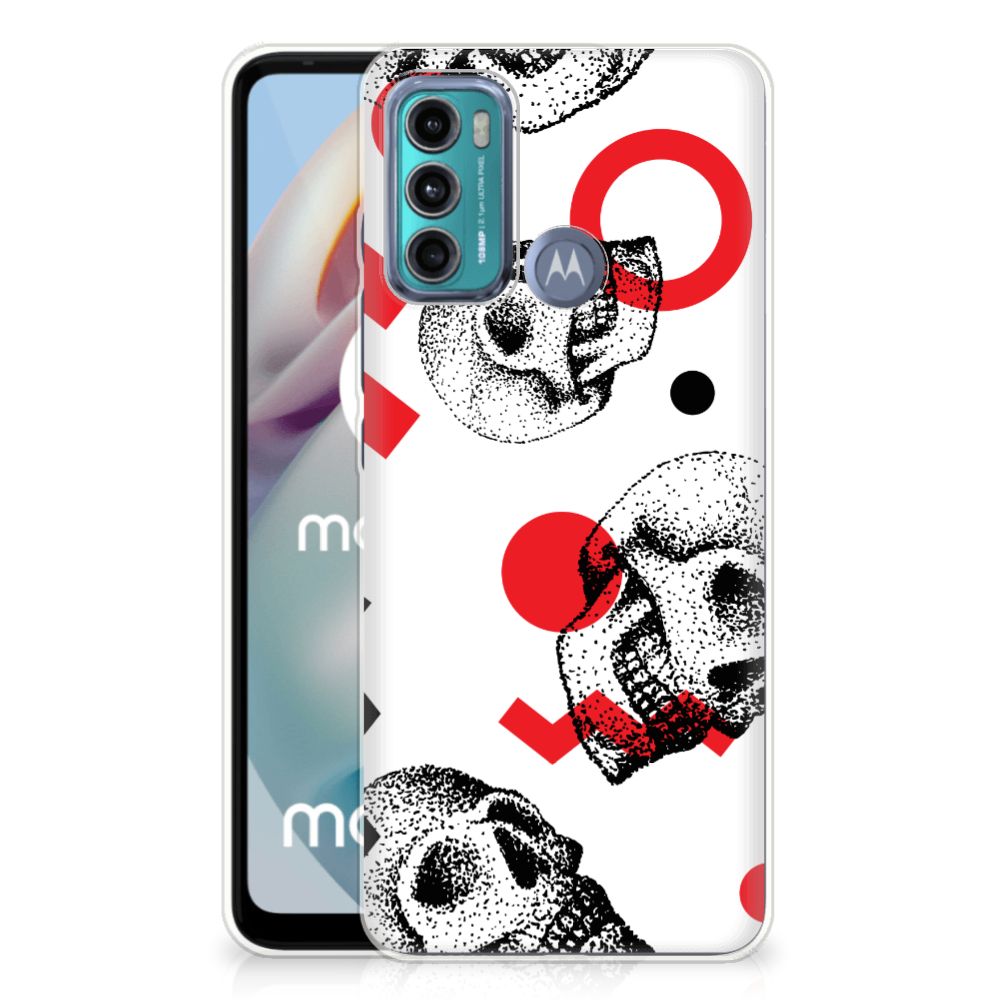 Silicone Back Case Motorola Moto G60 Skull Red B2C Telecom