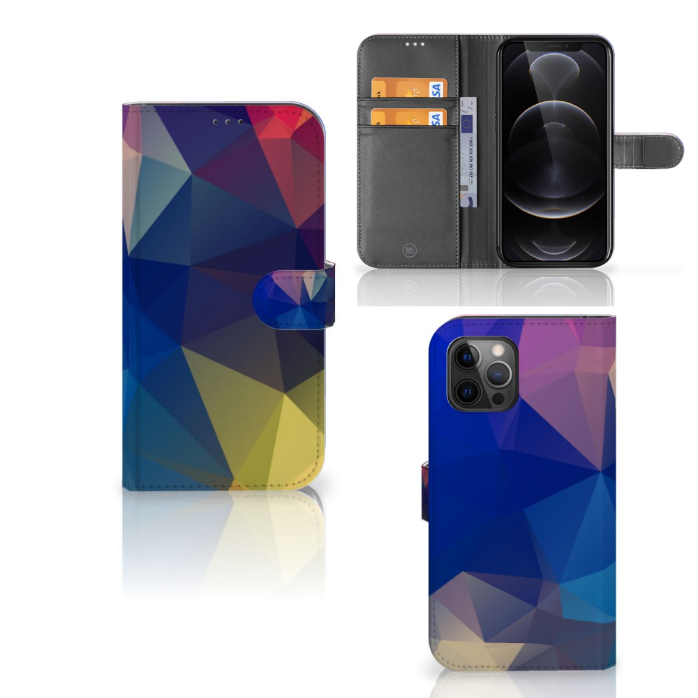 Apple iPhone 12 Pro Max Book Case Polygon Dark