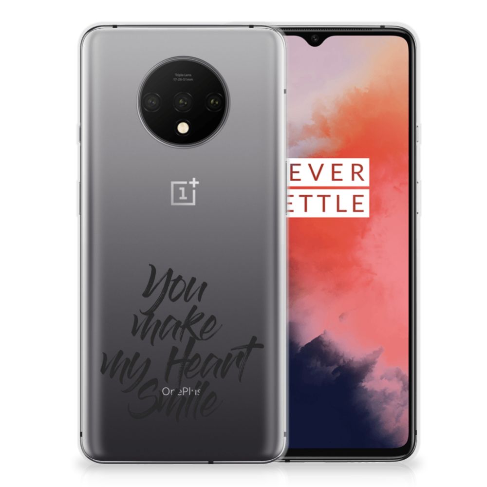 OnePlus 7T Siliconen hoesje met naam Heart Smile