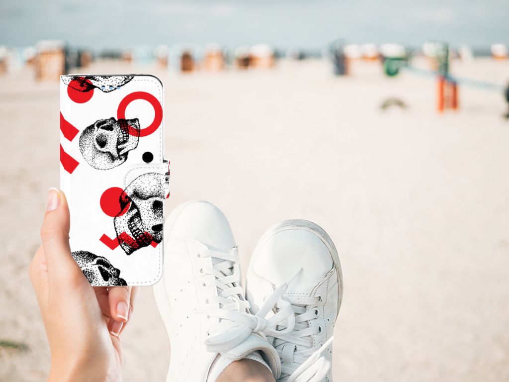 Telefoonhoesje met Naam Samsung Galaxy S9 Skull Red