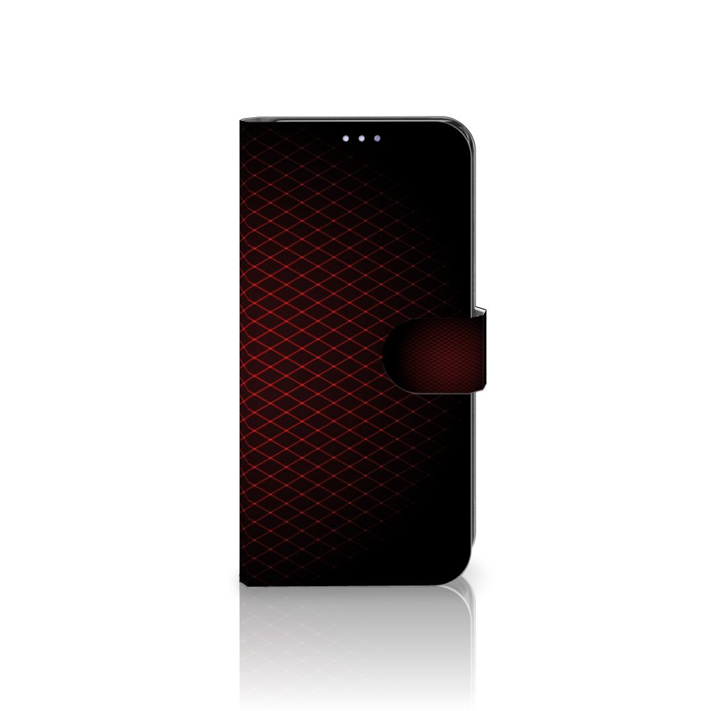 OPPO Find X3 Lite Telefoon Hoesje Geruit Rood met minimalistisch design en ruimte voor 3 pasjes.
