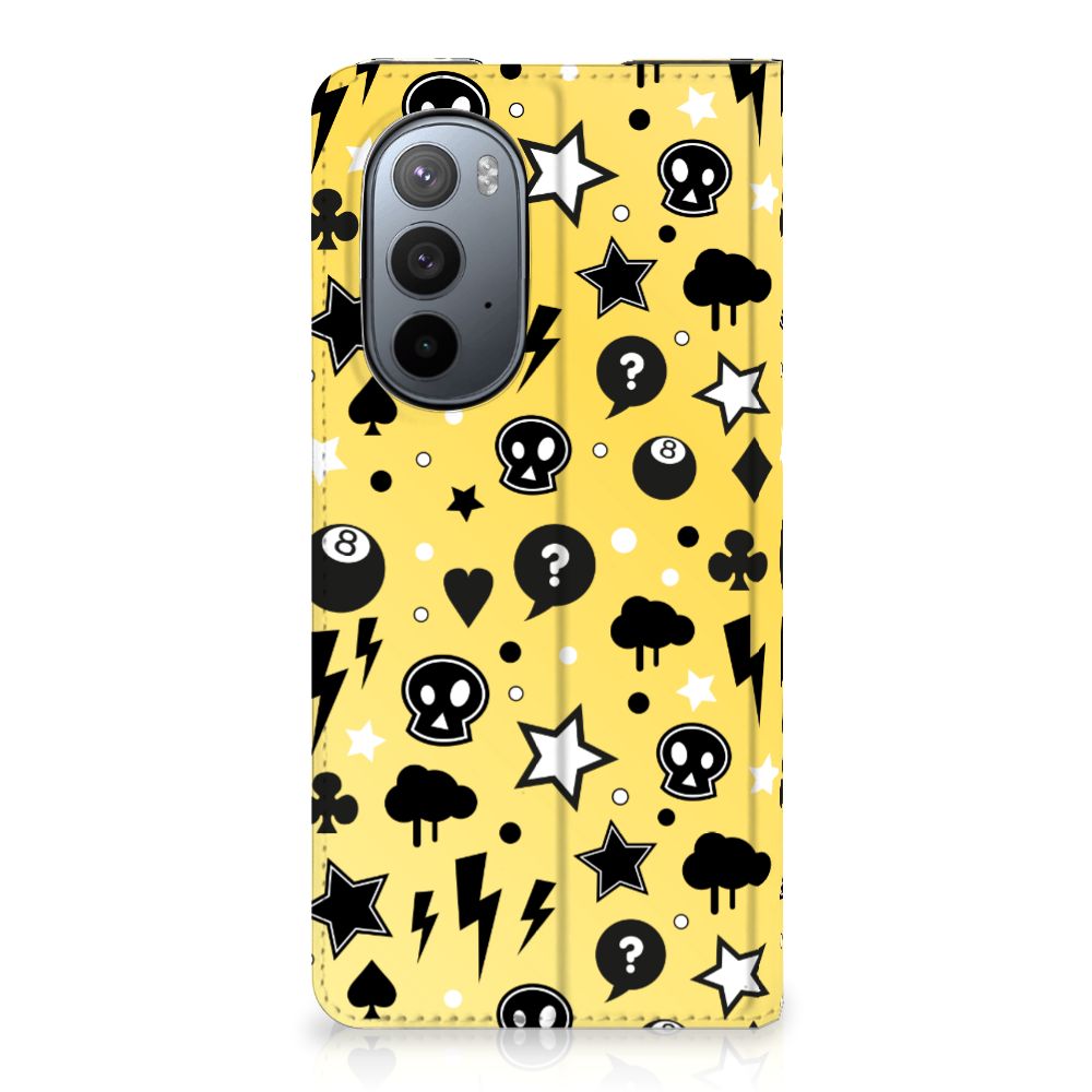 Mobiel BookCase Motorola Edge 30 Pro Punk Geel - B2C Telecom