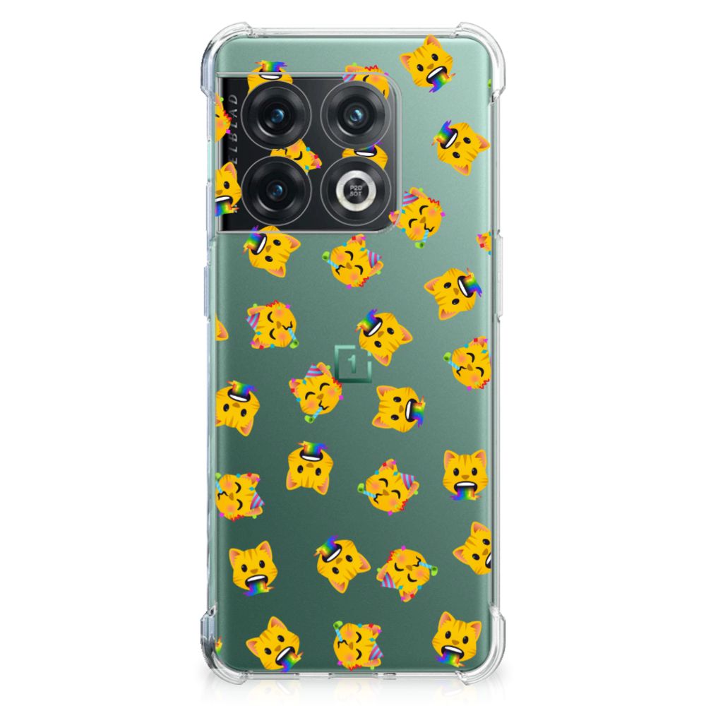 Doorzichtige Silicone Hoesje voor OnePlus 10 Pro Katten Emojis B2C Telecom