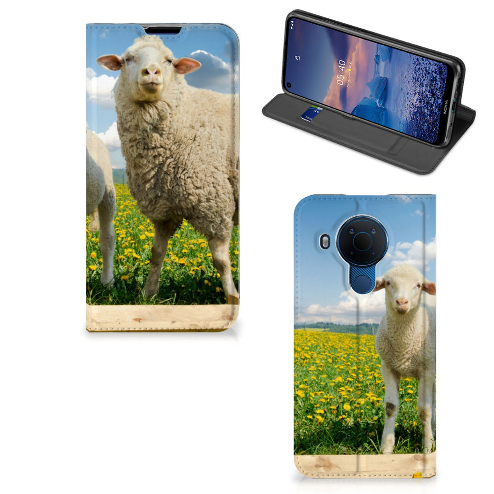 Nokia 5.4 Hoesje maken Schaap en Lammetje