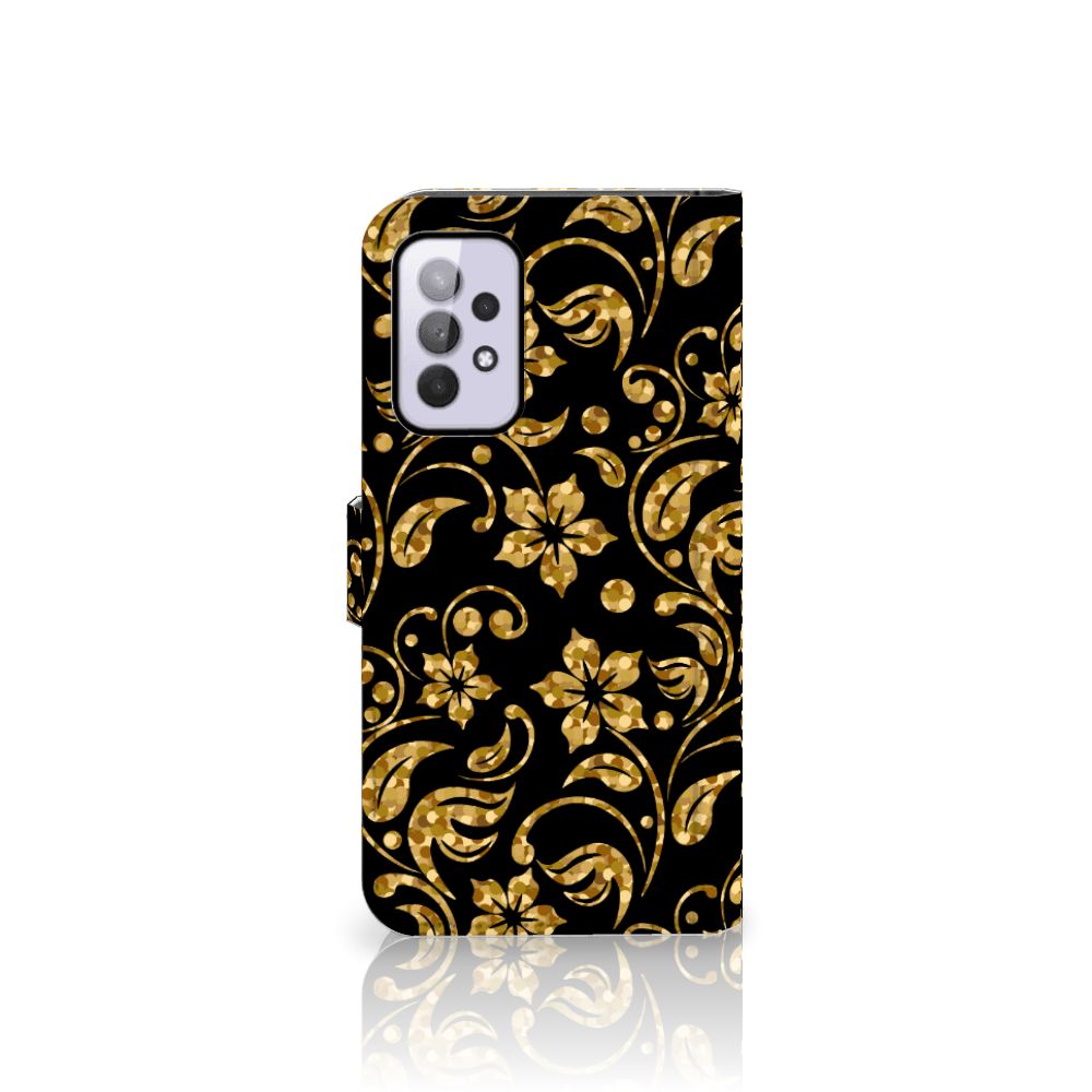Samsung Galaxy A33 5G Hoesje Gouden Bloemen