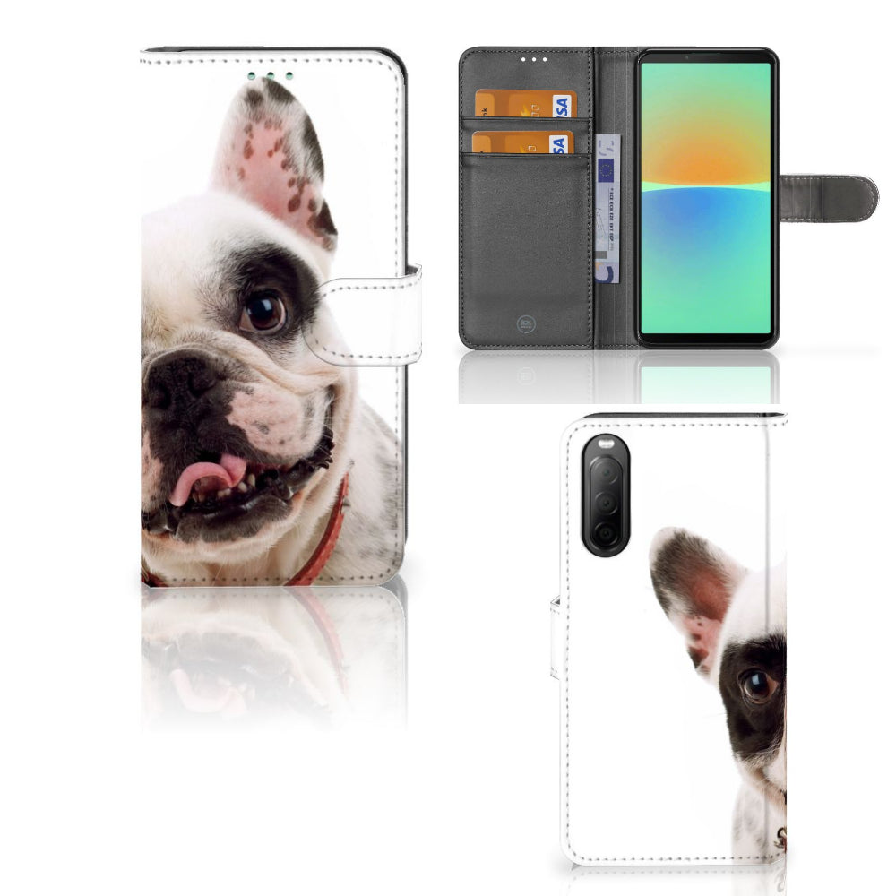 Sony Xperia 10 IV Telefoonhoesje met Pasjes Franse Bulldog