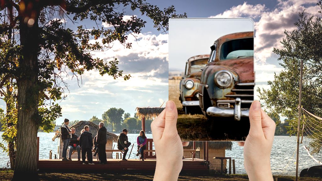 Tablet Hoesje met foto Vintage Auto - voorkant