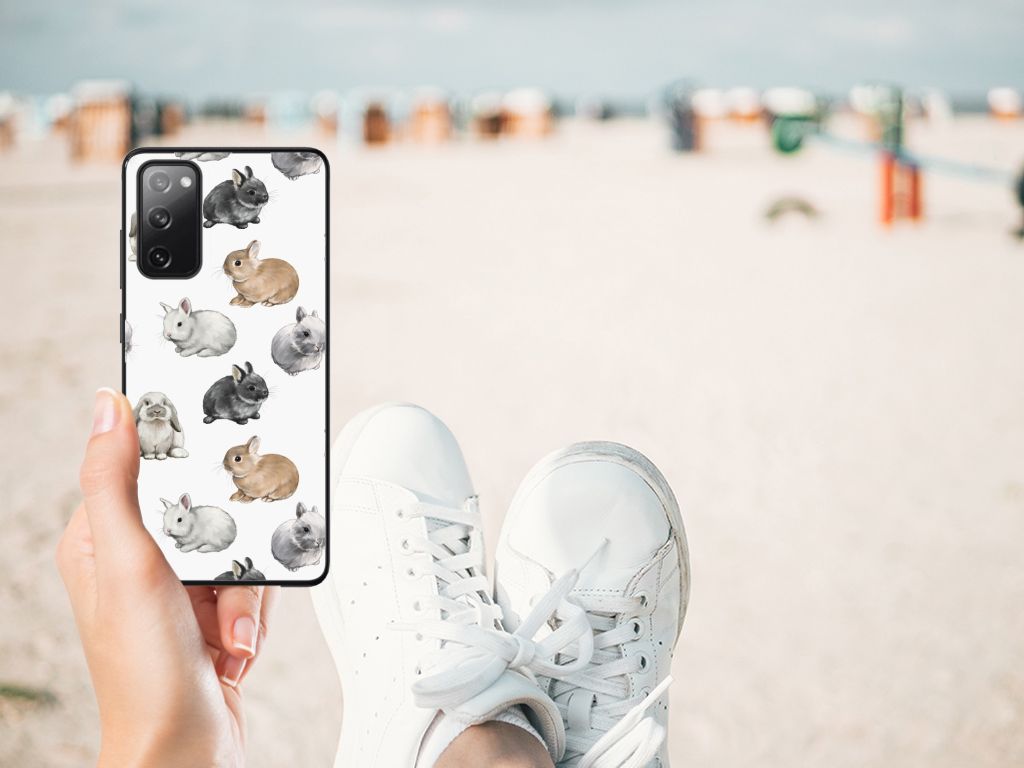 Dierenprint Telefoonhoesje voor Samsung Galaxy S20 FE Konijntjes B2C Telecom