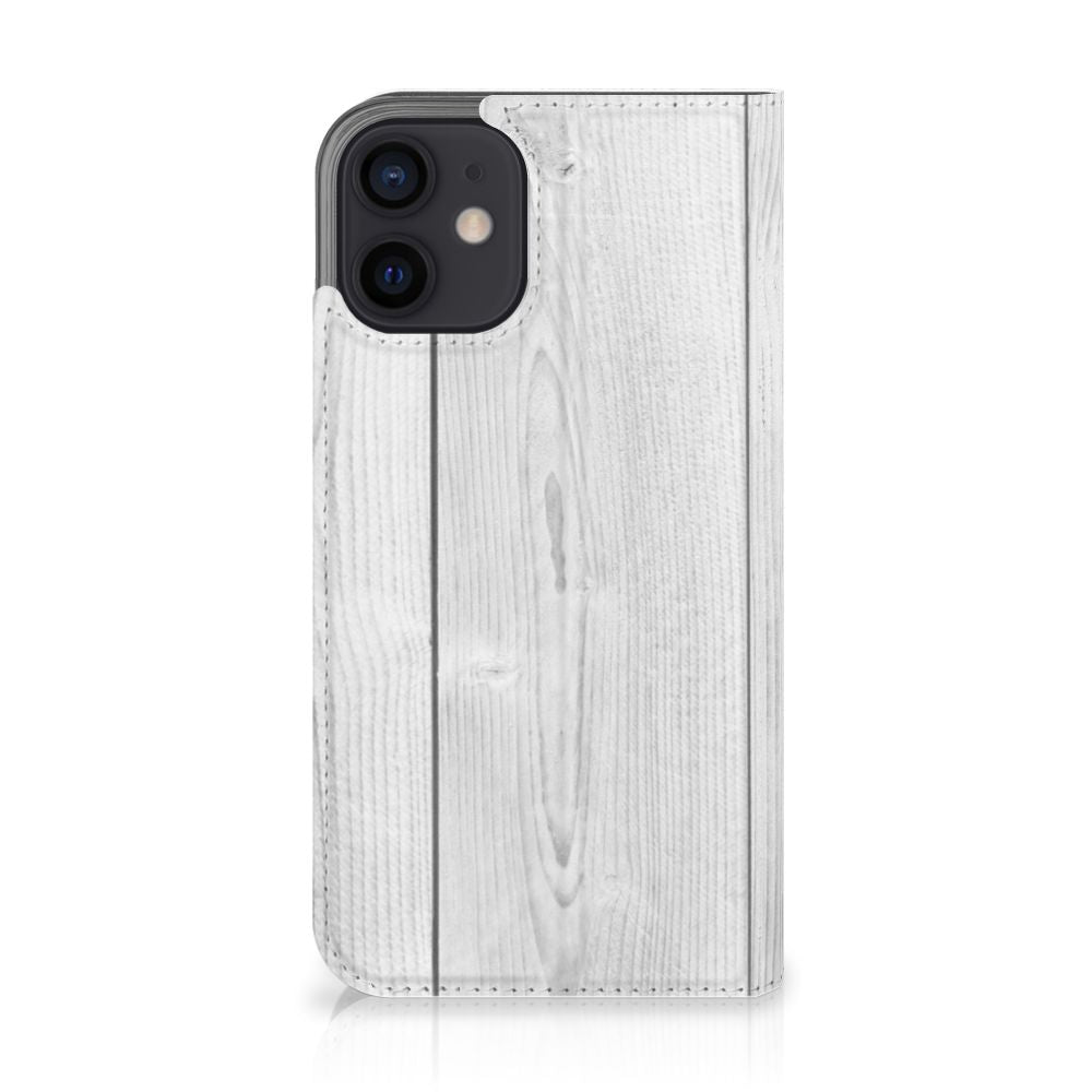 iPhone 12 Mini Book Wallet Case White Wood - B2C Telecom