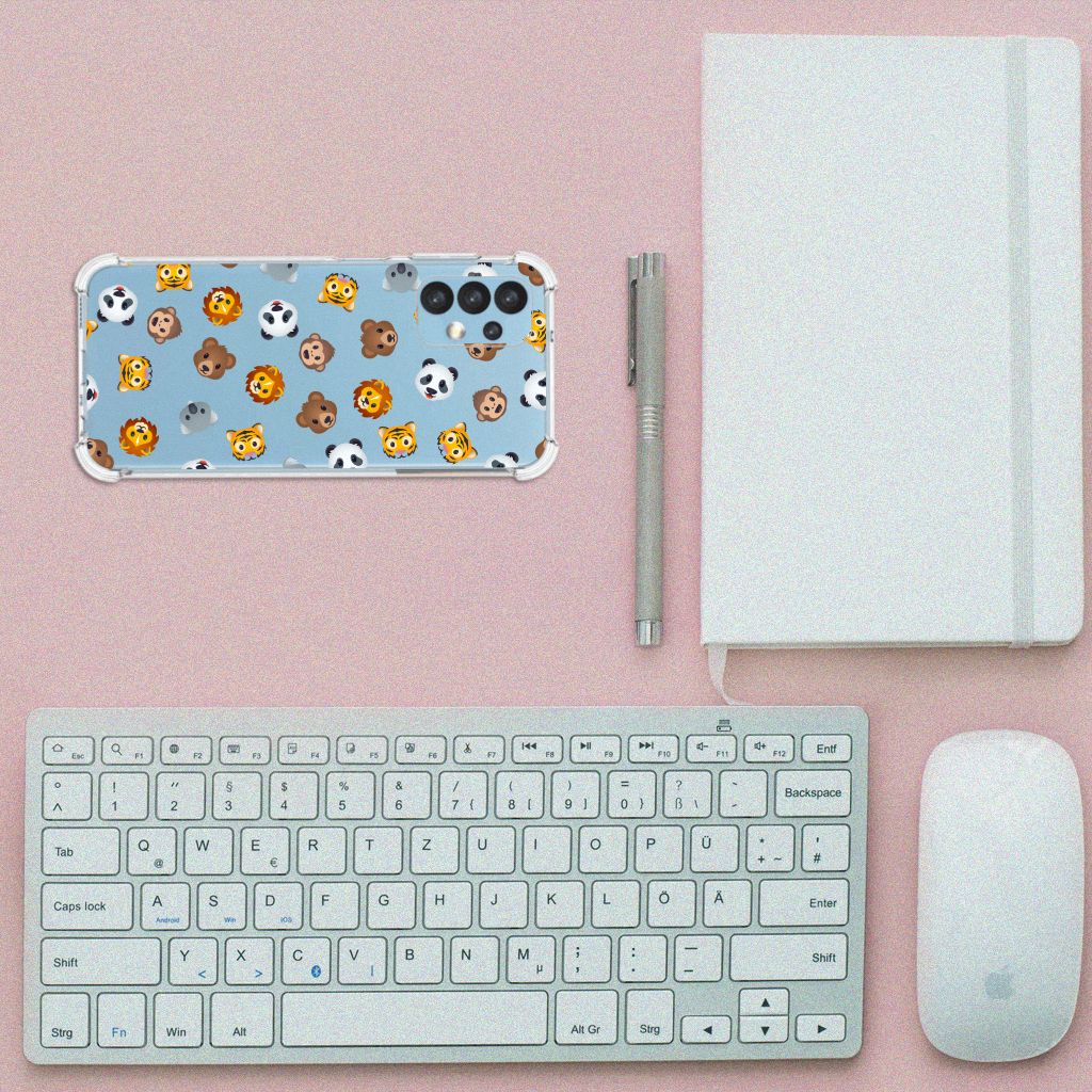 Doorzichtige Silicone Hoesje voor Samsung Galaxy A13 (4G) Dieren Emojis B2C Telecom