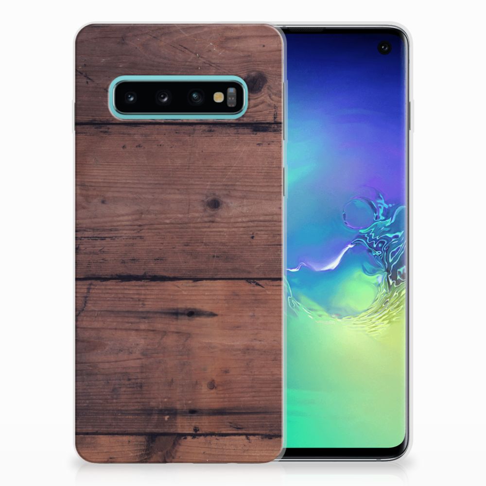 Samsung Galaxy S10 Bumper Hoesje Old Wood