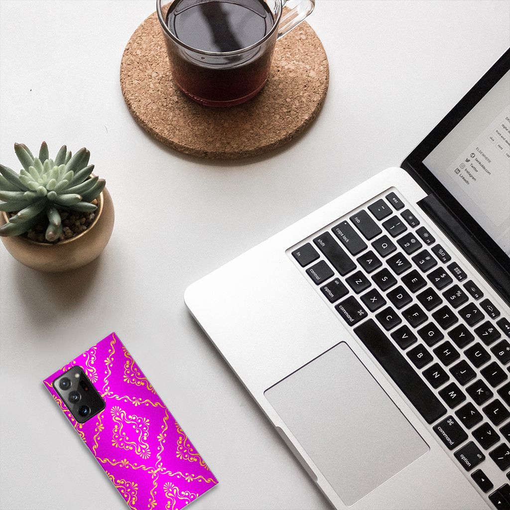 Siliconen Hoesje Samsung Galaxy Note20 Ultra Barok Roze B2C Telecom