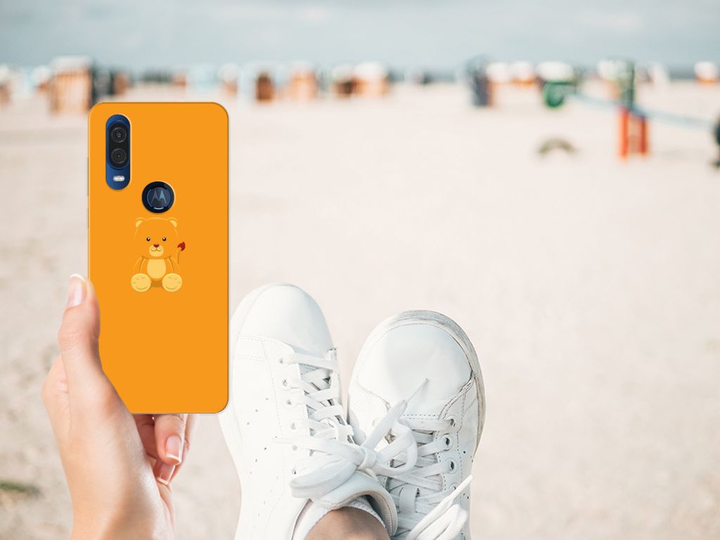 Motorola One Vision Telefoonhoesje met Naam Baby Beer