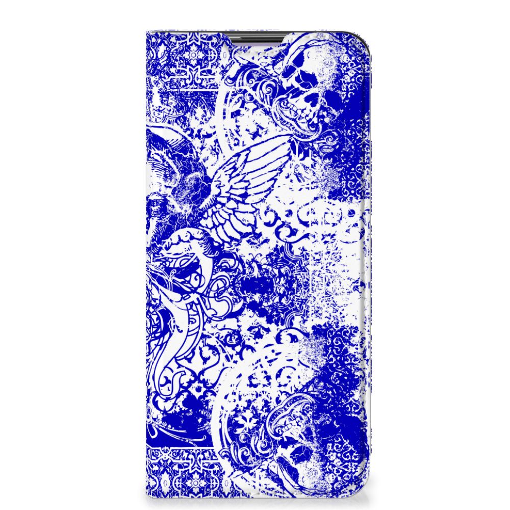 Mobiel BookCase OnePlus Nord CE 5G Angel Skull Blauw - B2C Telecom