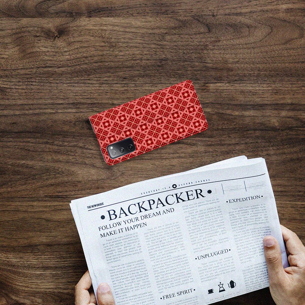 Samsung Galaxy S20 FE Hoesje met Magneet Batik Rood - B2C Telecom