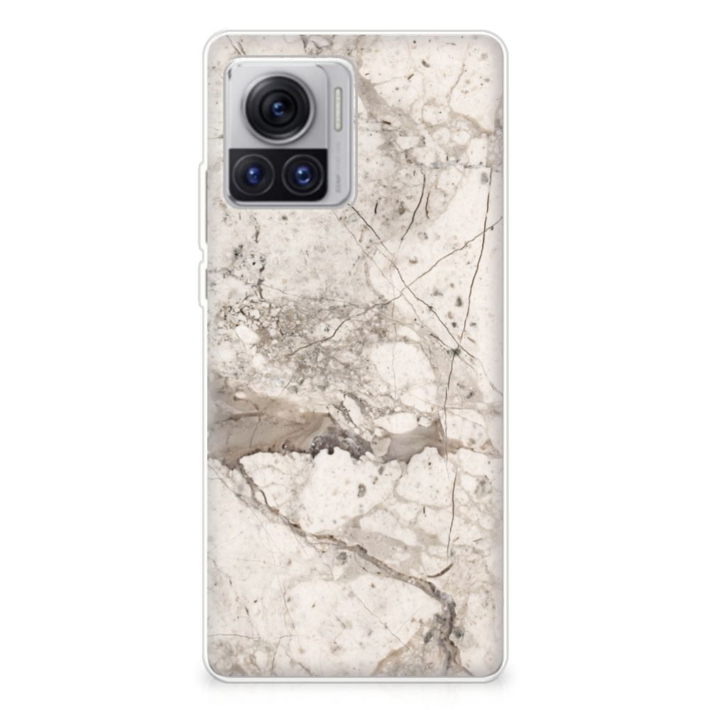 Motorola Moto X30 Pro TPU Siliconen Hoesje Marmer Beige B2C Telecom