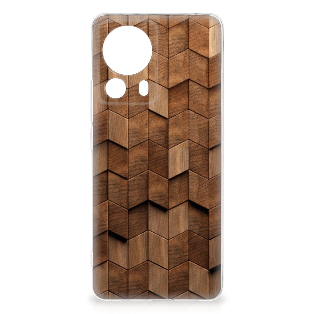 Bumper Hoesje voor Xiaomi 13 Lite Wooden Cubes