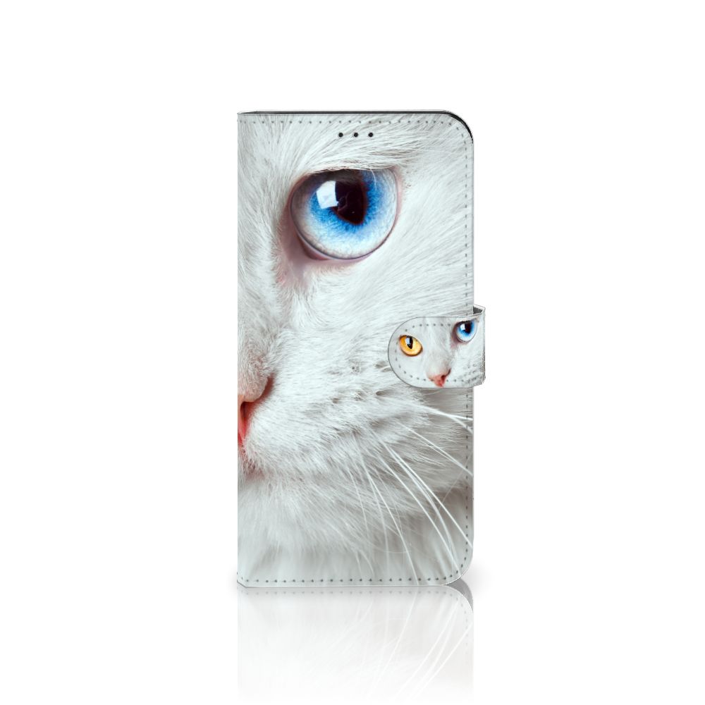 Samsung Galaxy Xcover 6 Pro Telefoonhoesje met Pasjes Witte Kat