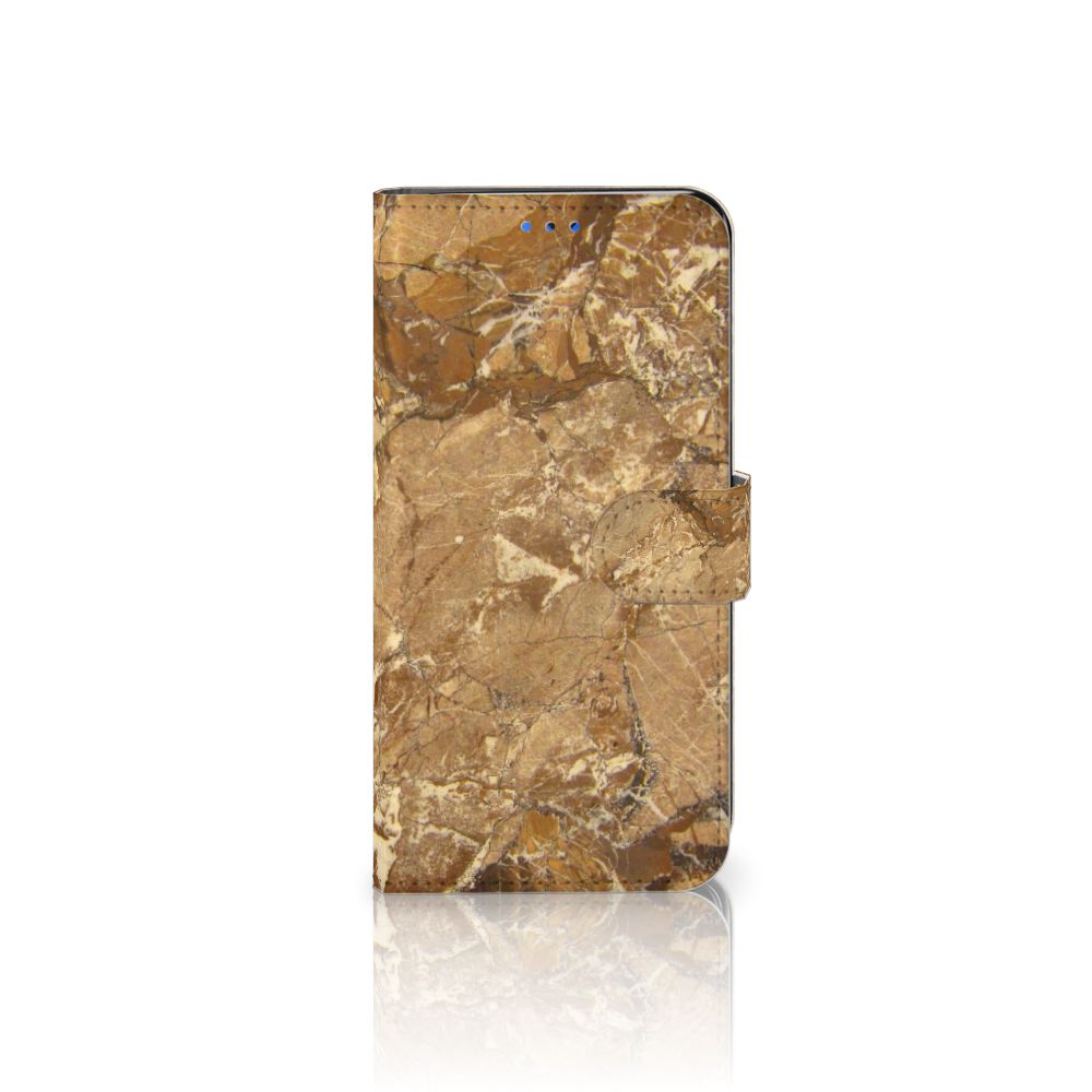 Huawei P Smart 2020 Bookcase Marmer Creme met luxe marmerdesign en TPU-siliconen bescherming.