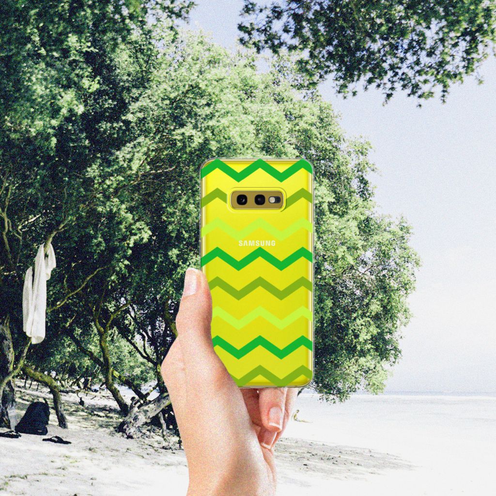 Samsung Galaxy S10e TPU bumper Zigzag Groen
