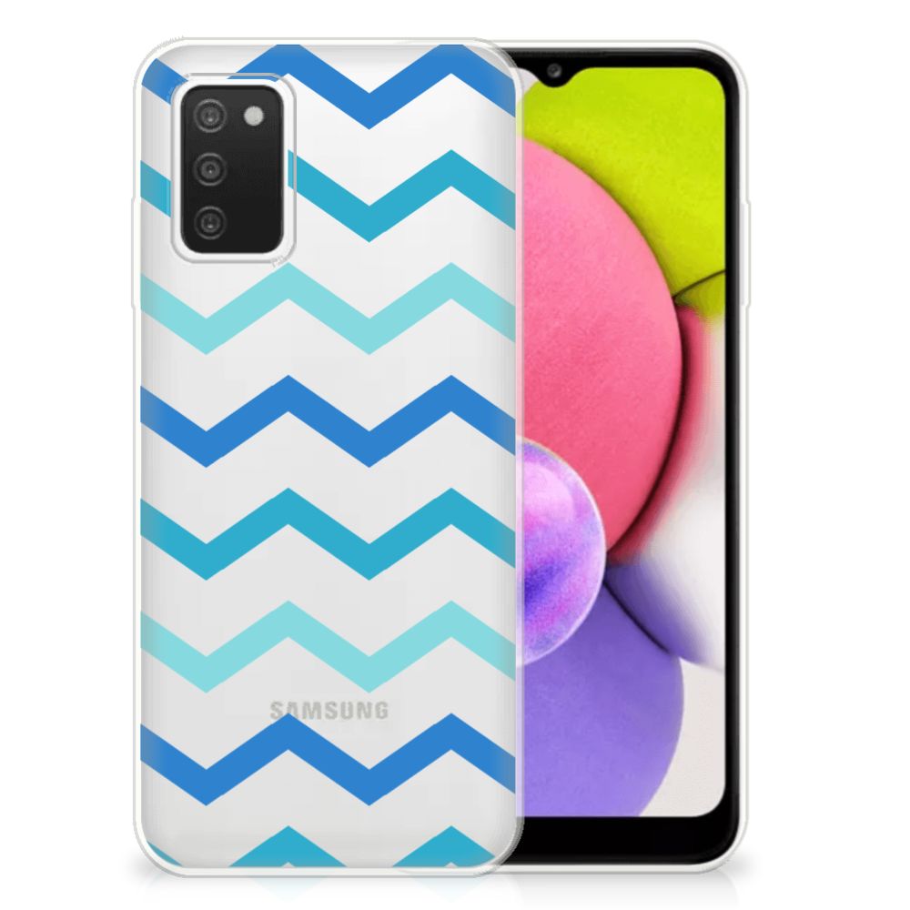 Samsung Galaxy A03S TPU bumper Zigzag Blauw B2C Telecom
